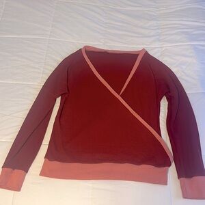 Romantic V-neck Long Sleeve Rose L